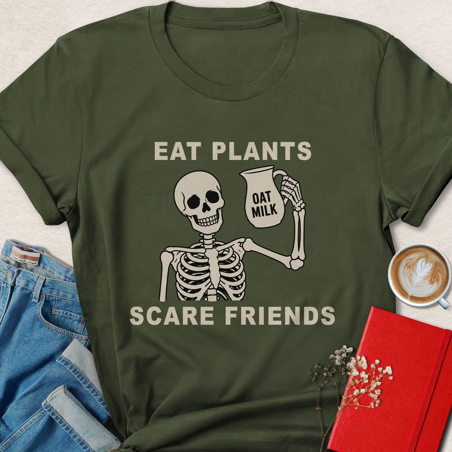 Eat Plants Scare Friends Vegan Halloween T-Shirt