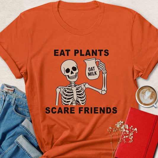 Eat Plants Scare Friends Vegan Halloween T-Shirt