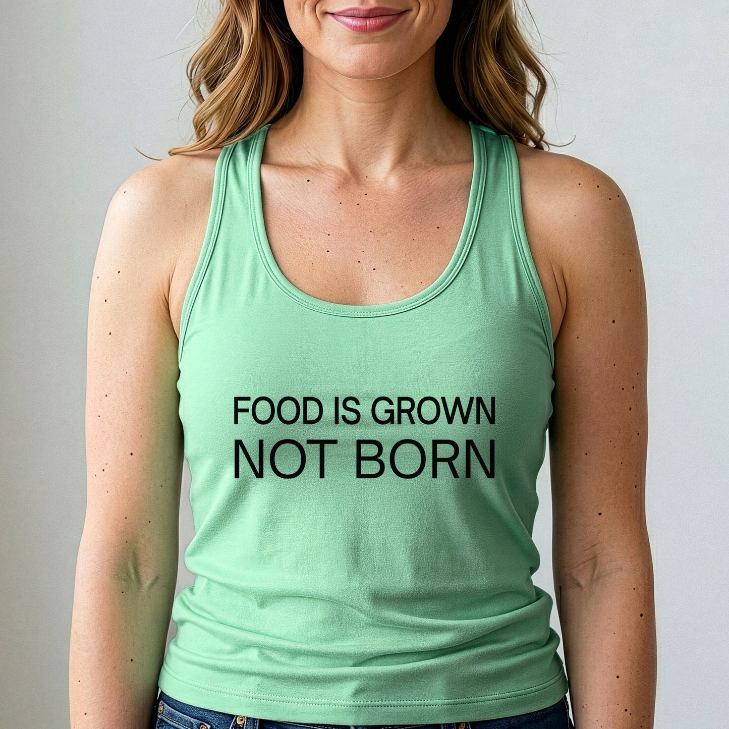 Food Is Grown Not Born Vegan Tank Top