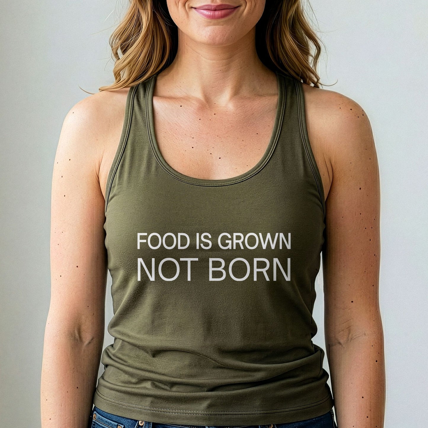 Food Is Grown Not Born Vegan Tank Top