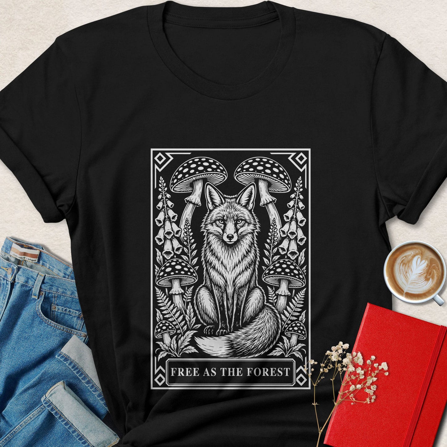 Fox Forest T-Shirt | Mystical Woodland Graphic Tee