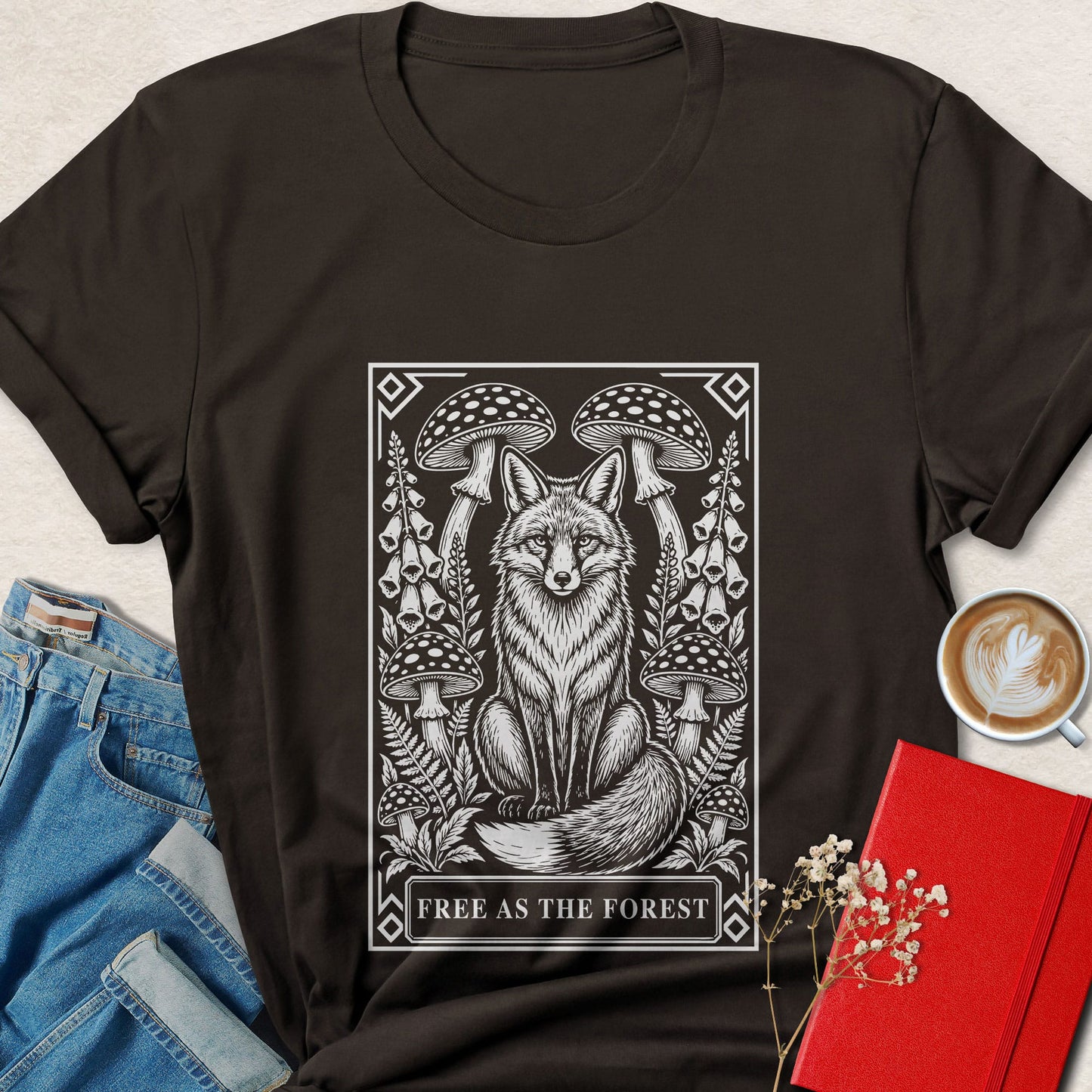 Fox Forest T-Shirt | Mystical Woodland Graphic Tee