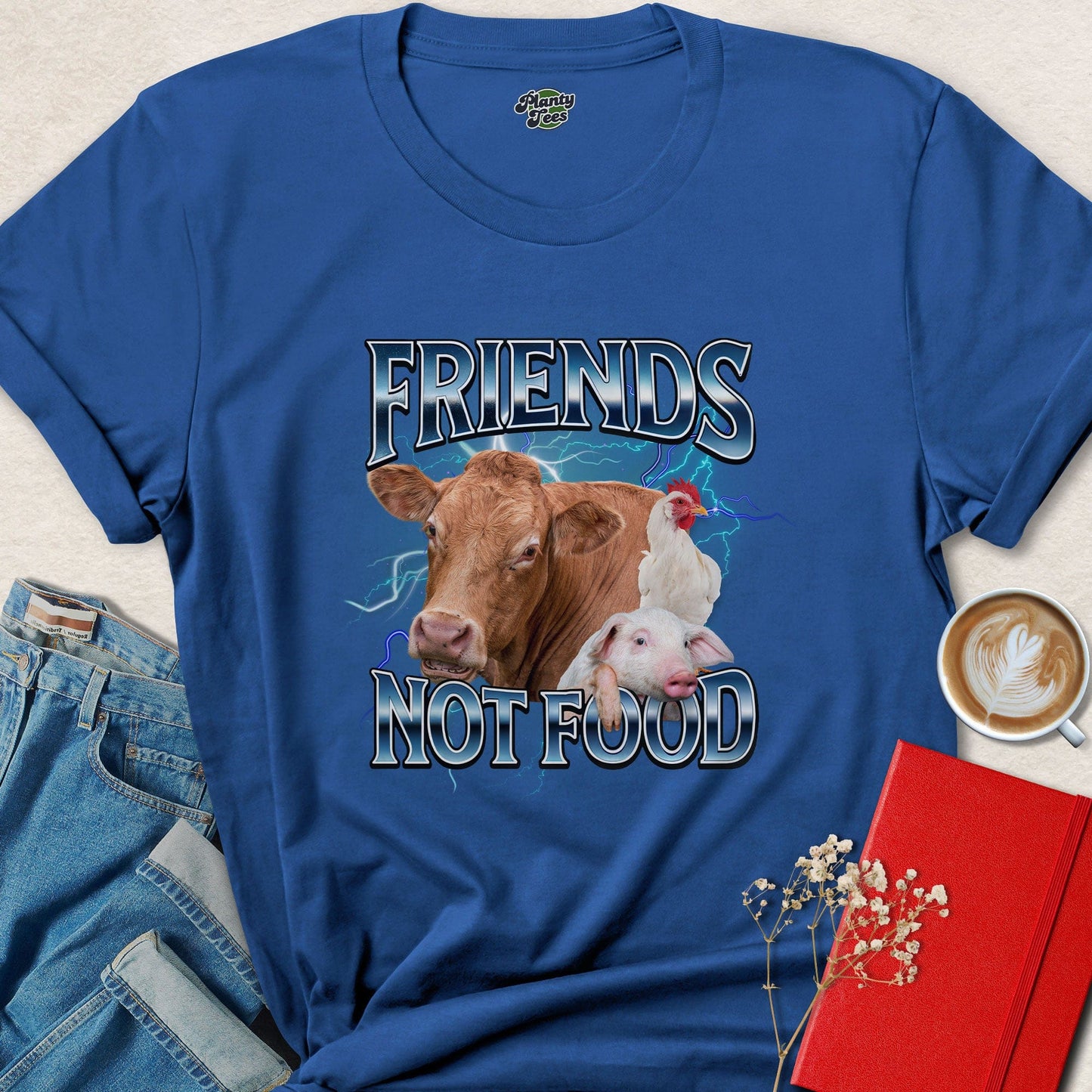 Friends Not Food Vegan Shirt | Animal Rights Graphic Tee