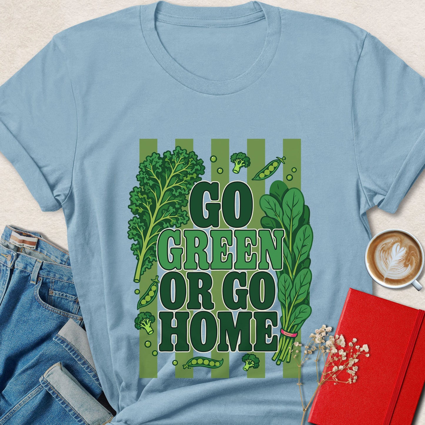 Go Green Or Go Home T-shirt | Funny Vegan Veggie Tee