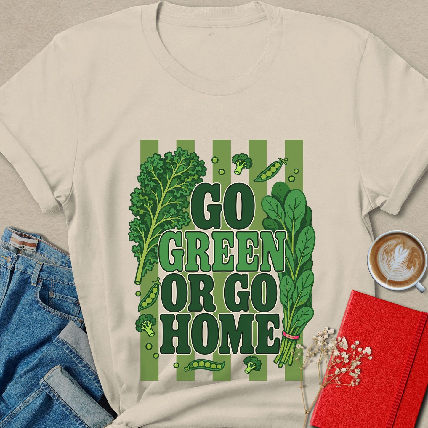 Go Green Or Go Home T-shirt | Funny Vegan Veggie Tee