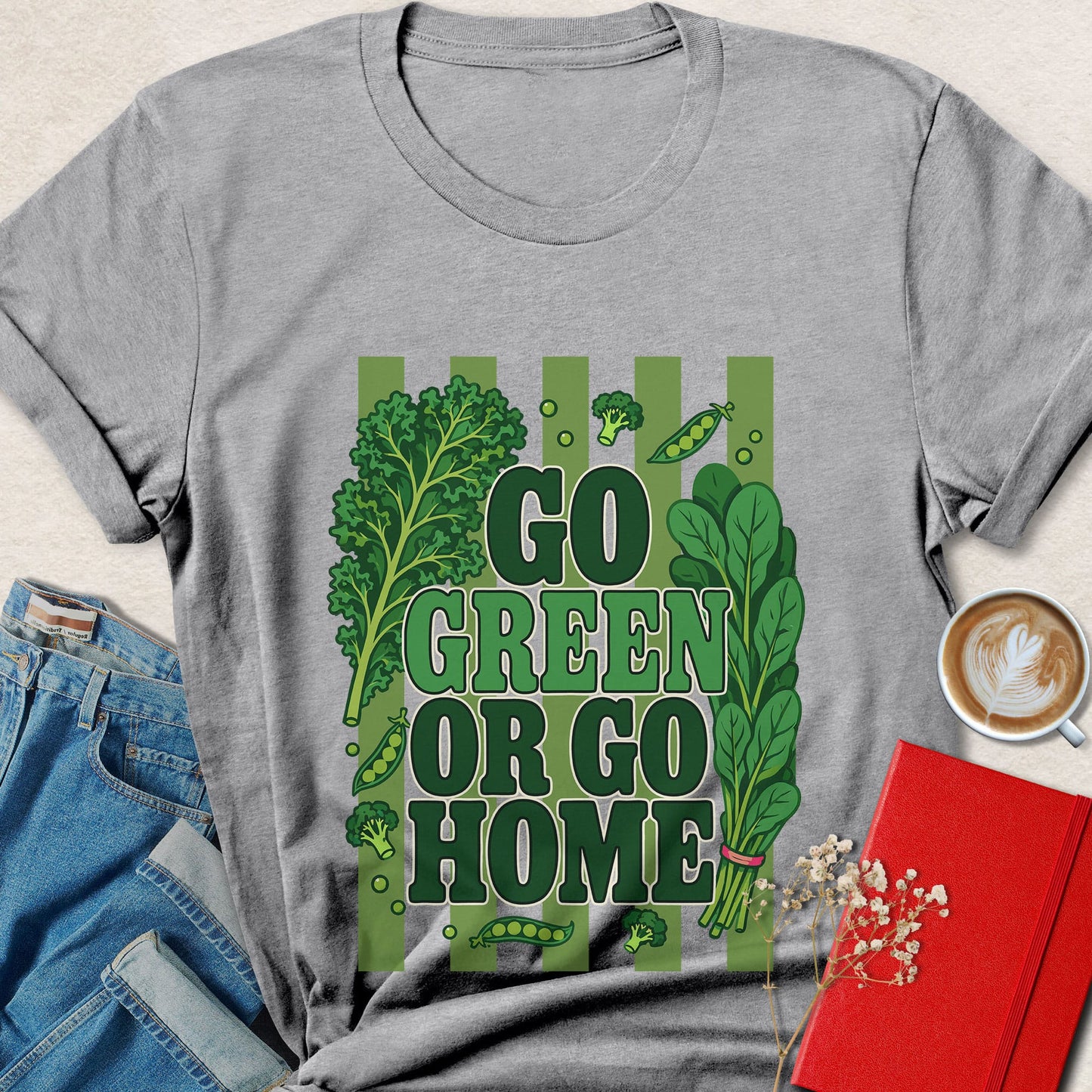 Go Green Or Go Home T-shirt | Funny Vegan Veggie Tee