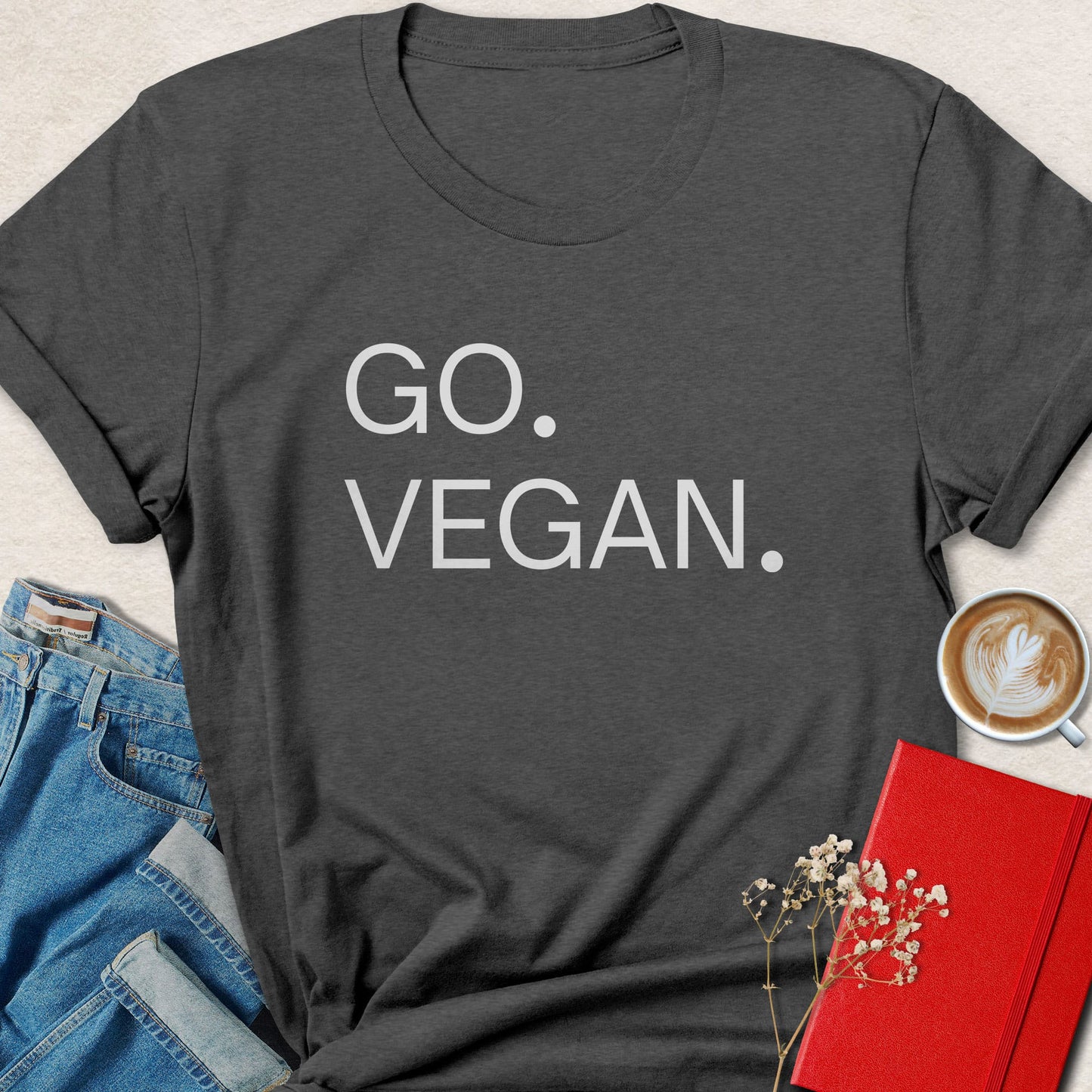 Minimalist Go Vegan Statement T-Shirt