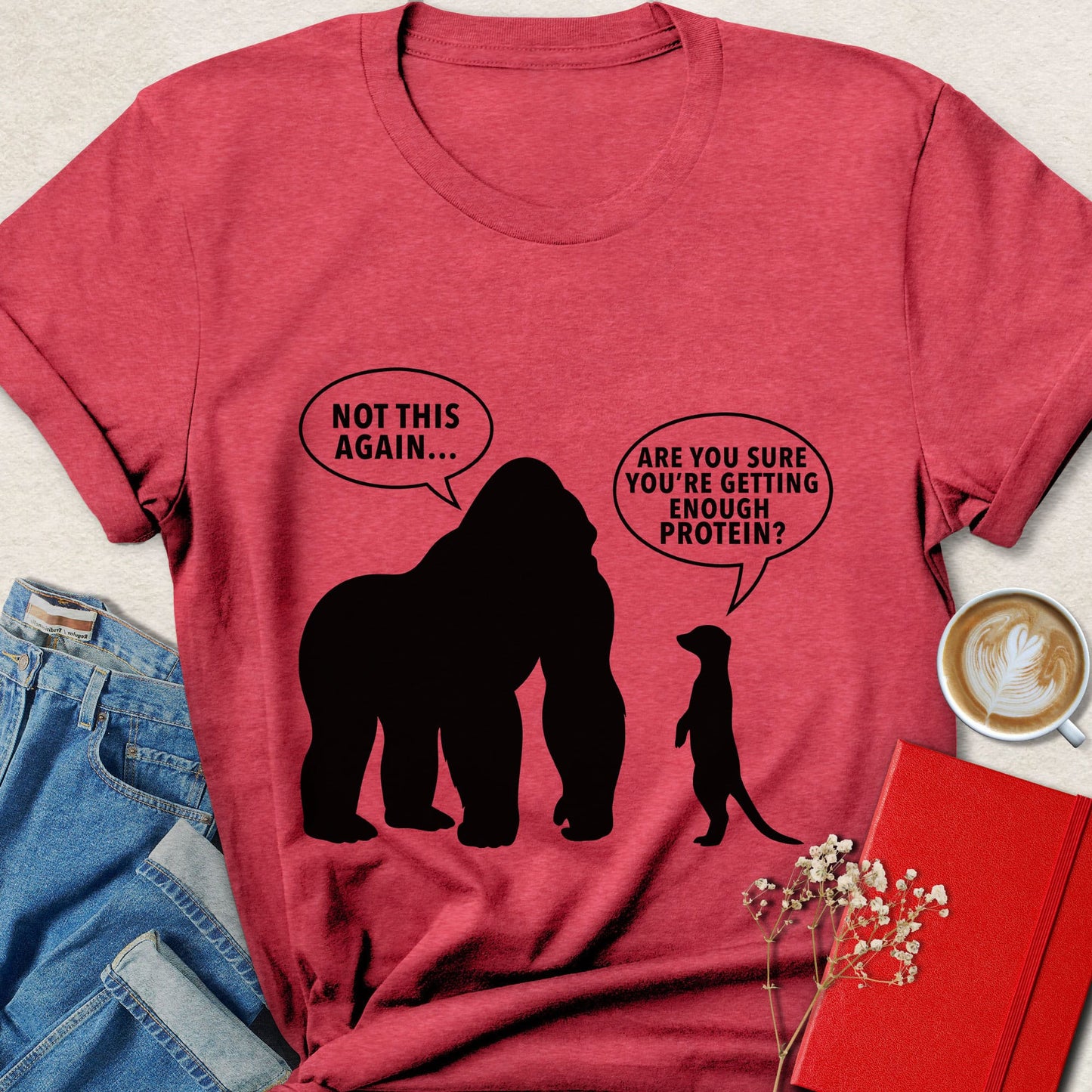 Gorilla & Meerkat Protein Joke T‑Shirt