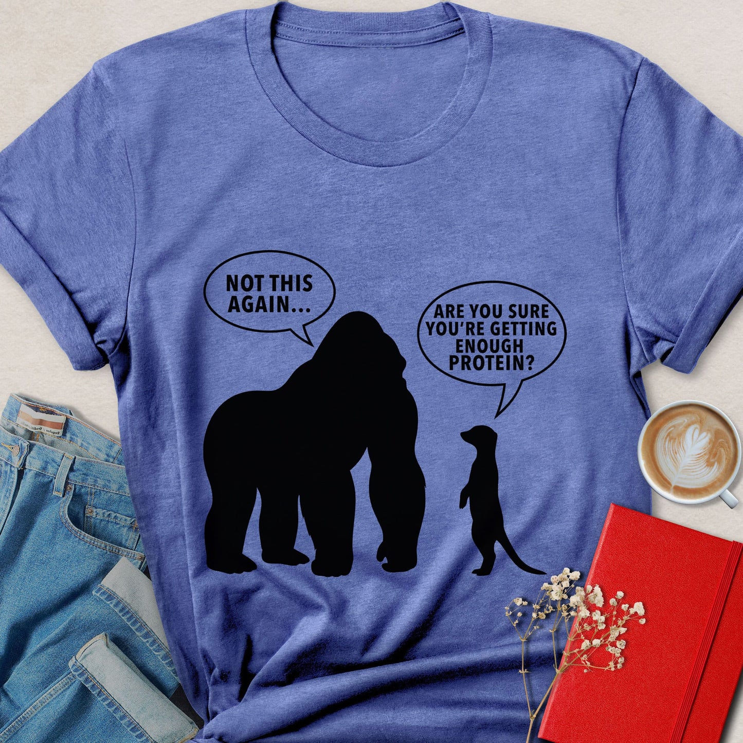 Gorilla & Meerkat Protein Joke T‑Shirt