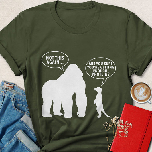 Gorilla & Meerkat Protein Joke T‑Shirt
