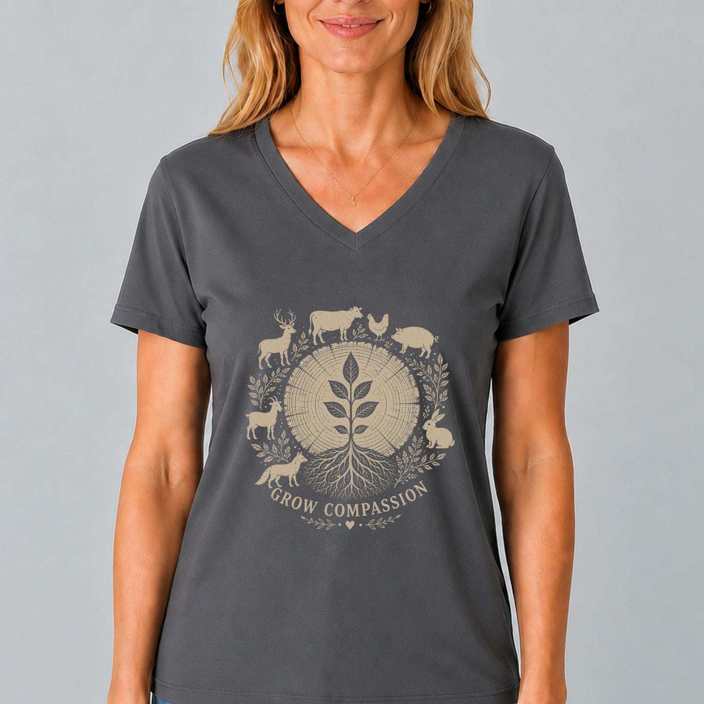 Grow Compassion V-Neck Shirt