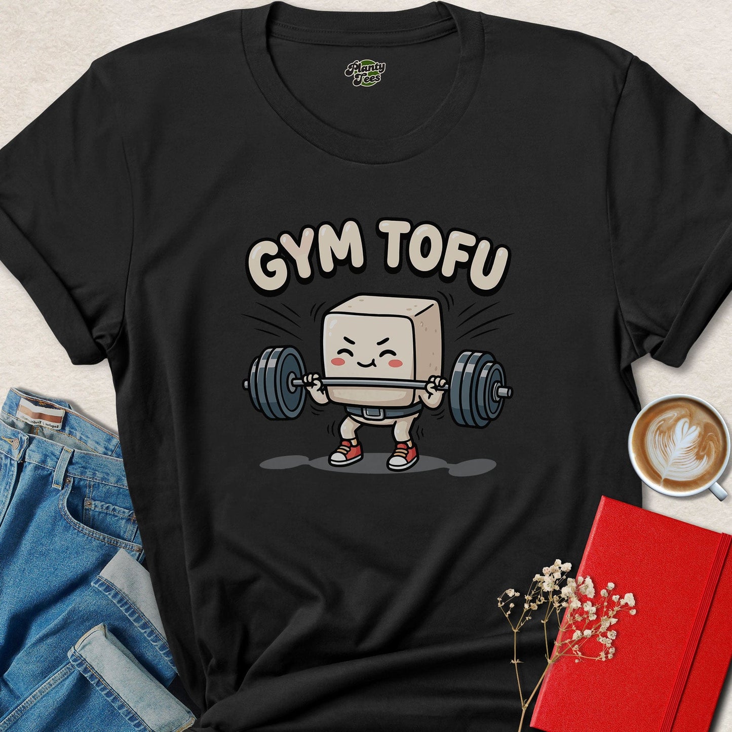 Gym Tofu Vegan Weightlifting Shirt Funny Plant Based Fitness Tee