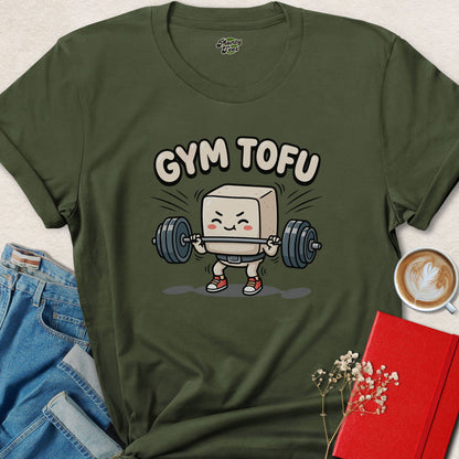 Gym Tofu Vegan Weightlifting Shirt Funny Plant Based Fitness Tee