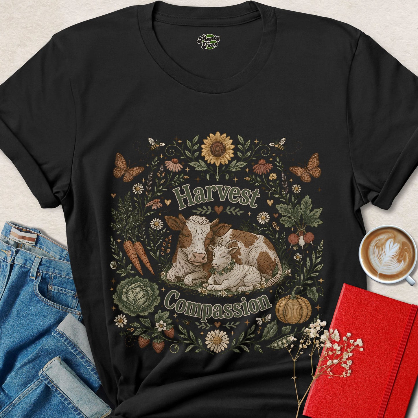 Harvest Compassion Vegan Animal Rights Farm Life Shirt