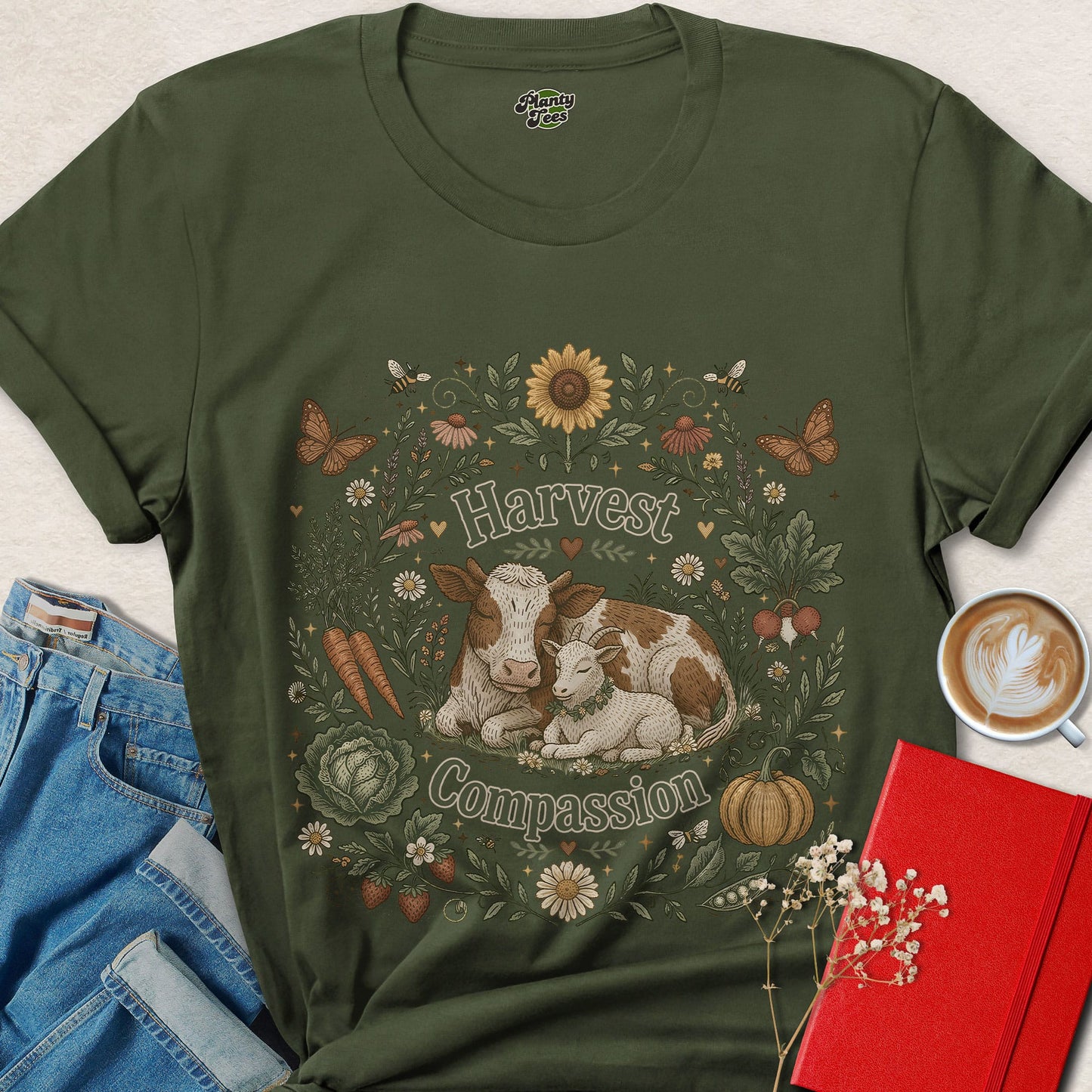 Harvest Compassion Vegan Animal Rights Farm Life Shirt