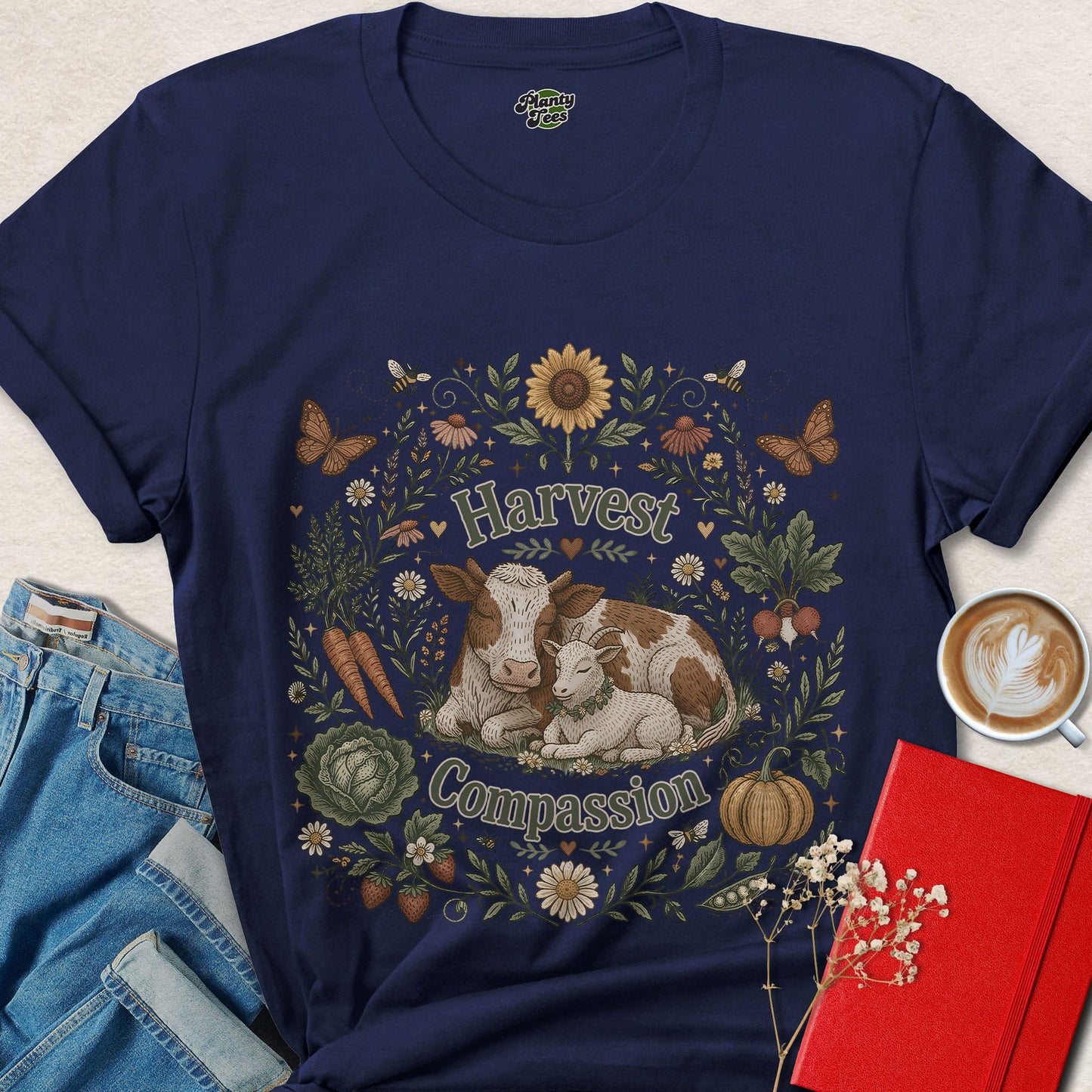 Harvest Compassion Vegan Animal Rights Farm Life Shirt