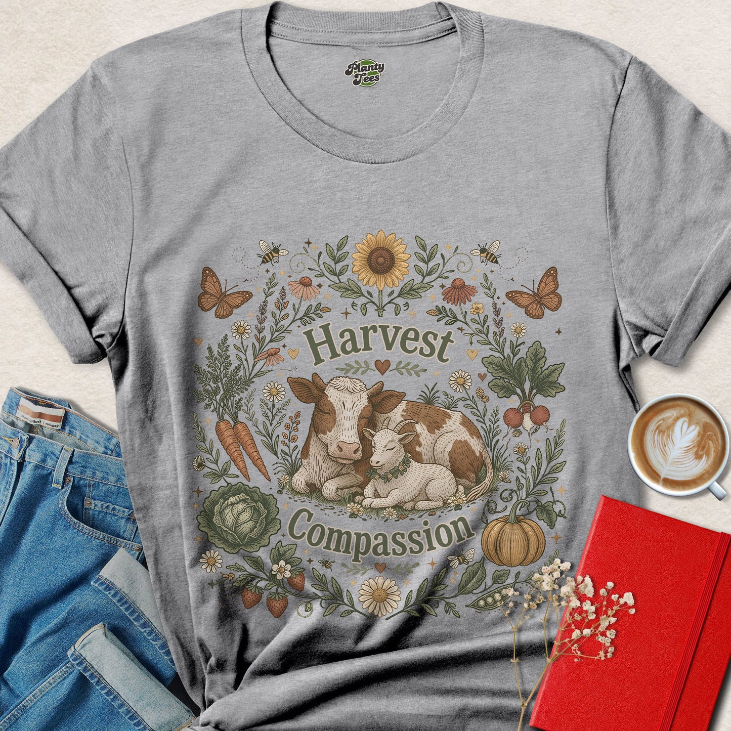 Harvest Compassion Vegan Animal Rights Farm Life Shirt