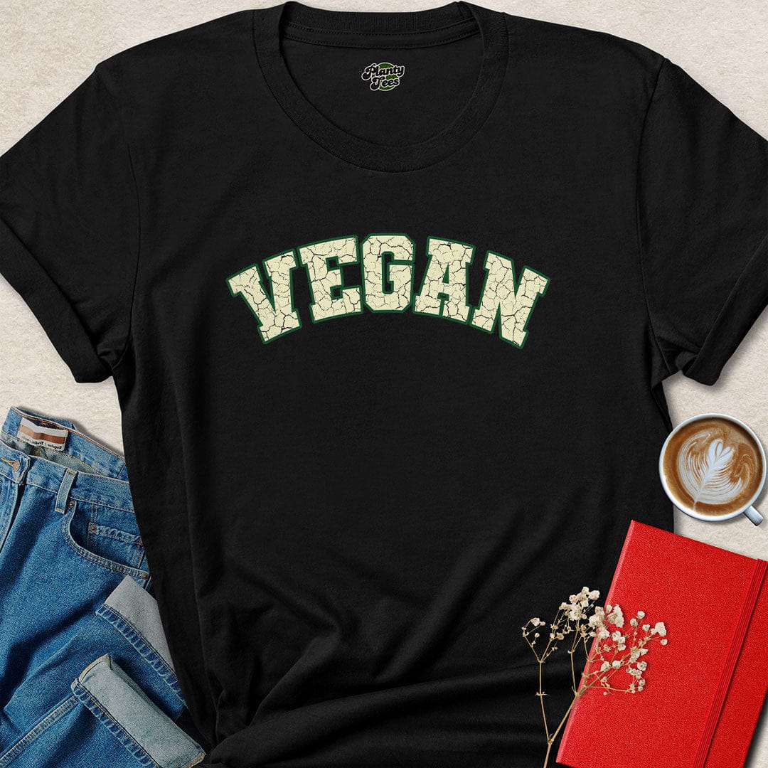 Vegan Collegiate Tee – Bold Plant-Based Statement Shirt