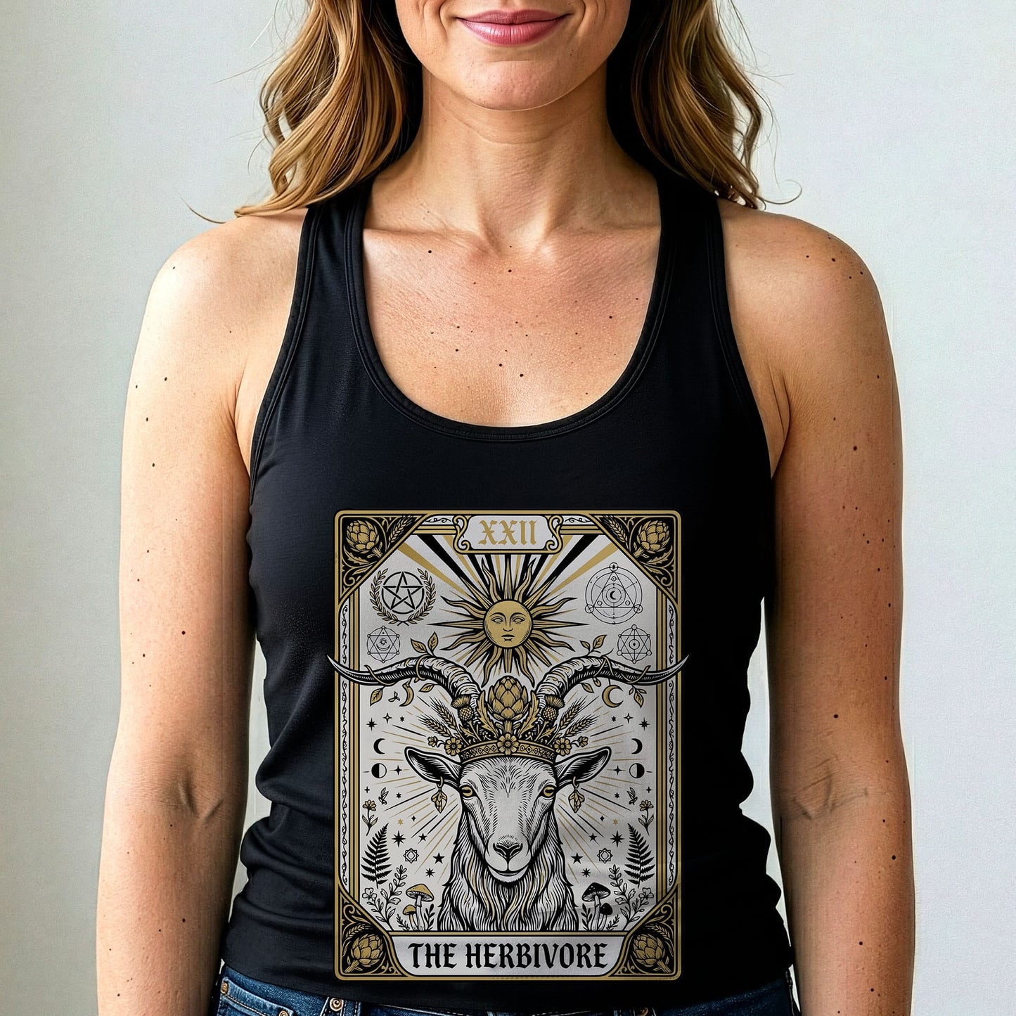 Herbivore Goat Tarot Vegan Tank Top