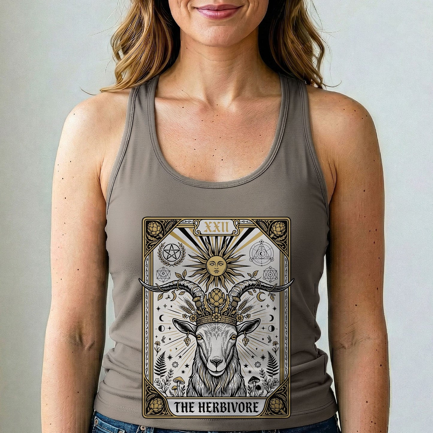 Herbivore Goat Tarot Vegan Tank Top