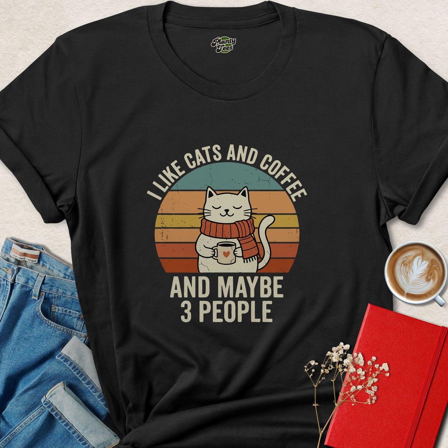 Funny Cat Coffee Lover Shirt Cute Cat Lover Tee