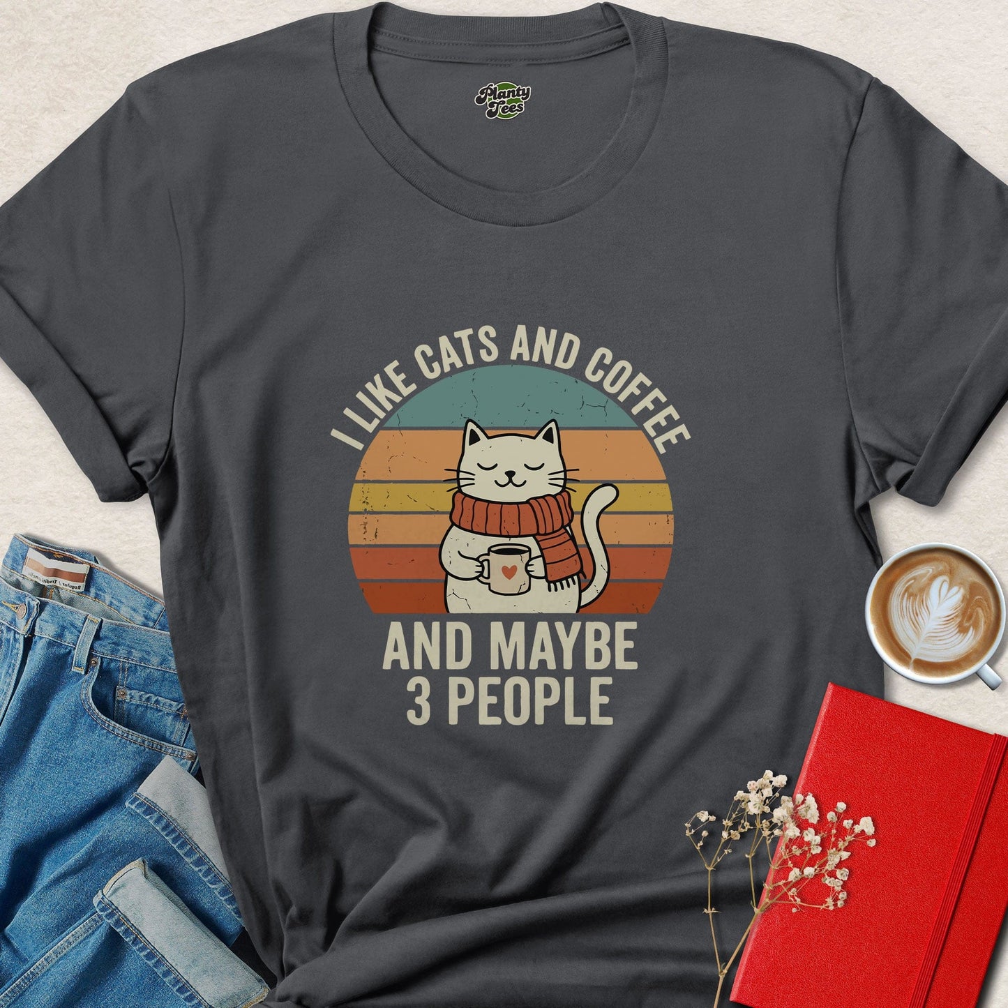 Funny Cat Coffee Lover Shirt Cute Cat Lover Tee