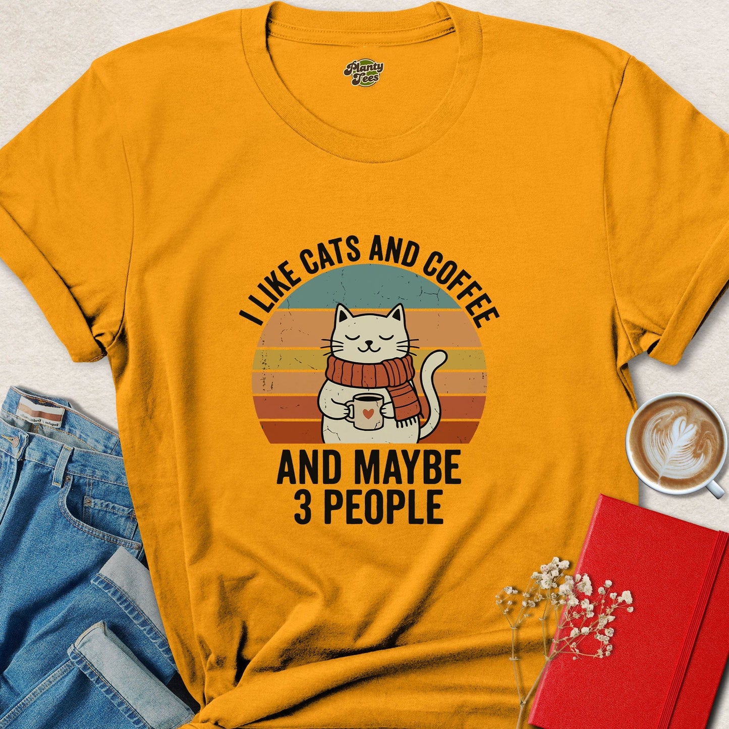 Funny Cat Coffee Lover Shirt Cute Cat Lover Tee