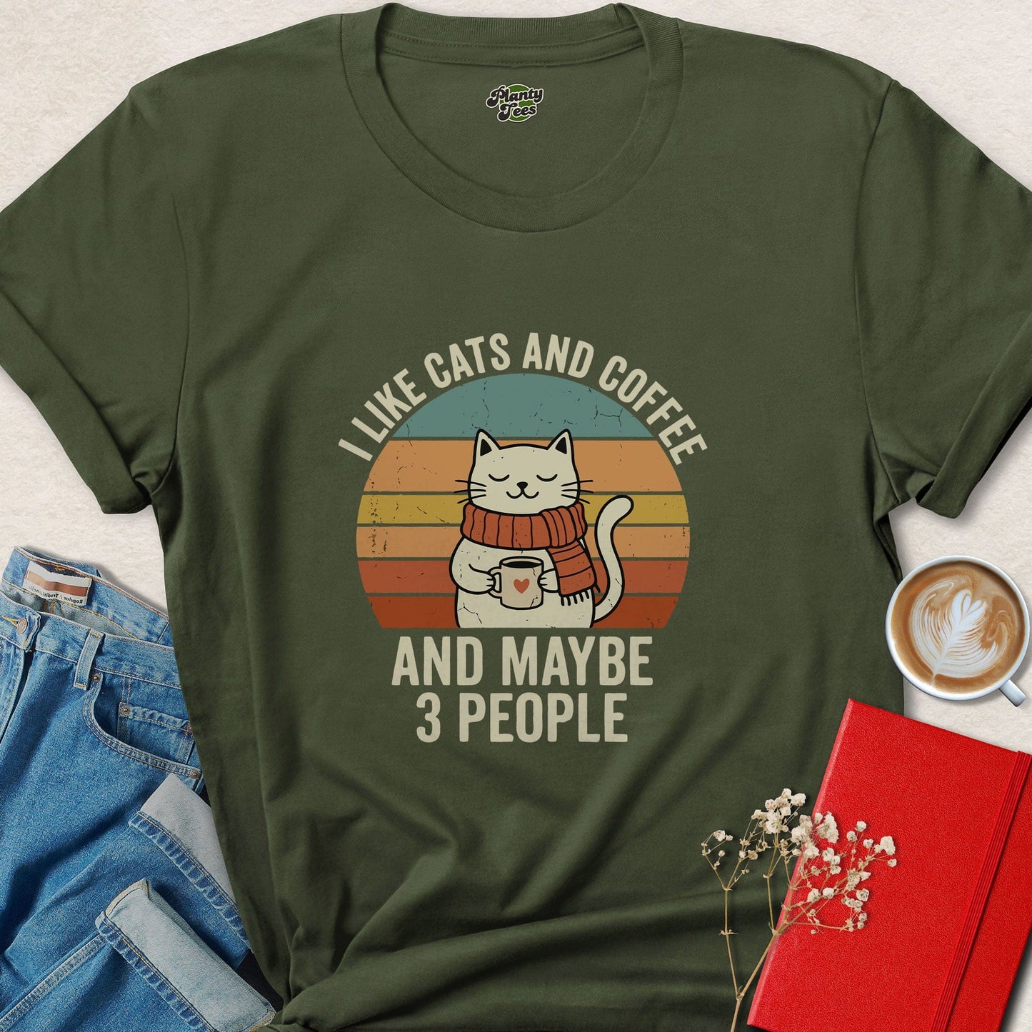 Funny Cat Coffee Lover Shirt Cute Cat Lover Tee