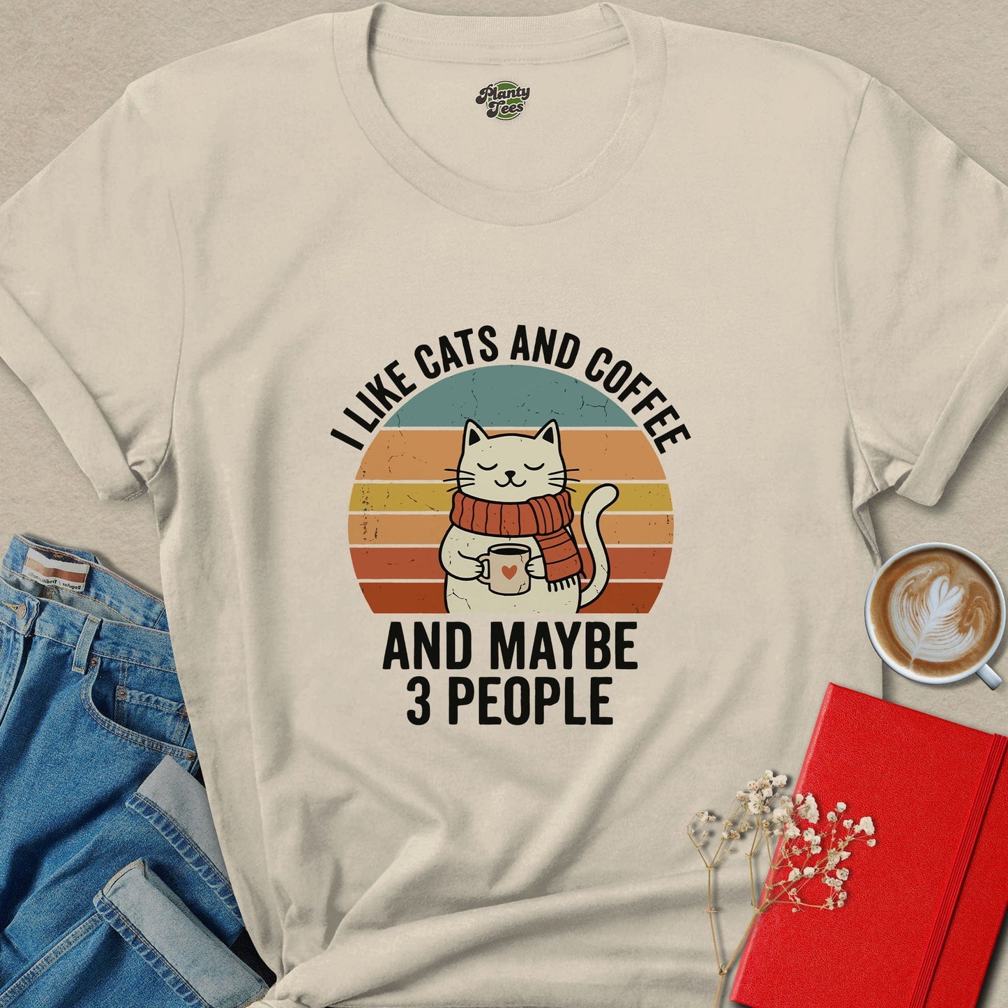 Funny Cat Coffee Lover Shirt Cute Cat Lover Tee
