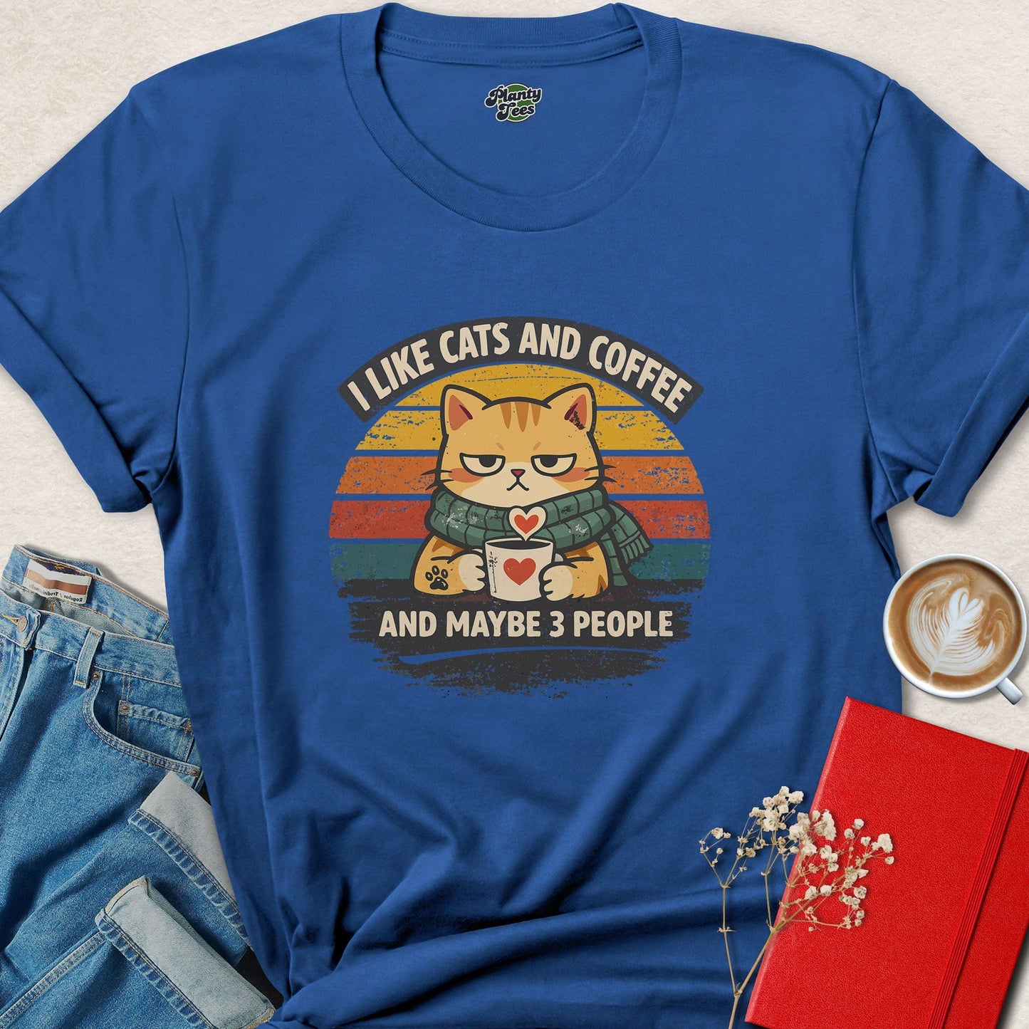 Funny Cat Coffee Lover Shirt Cute Cat Graphic Tee