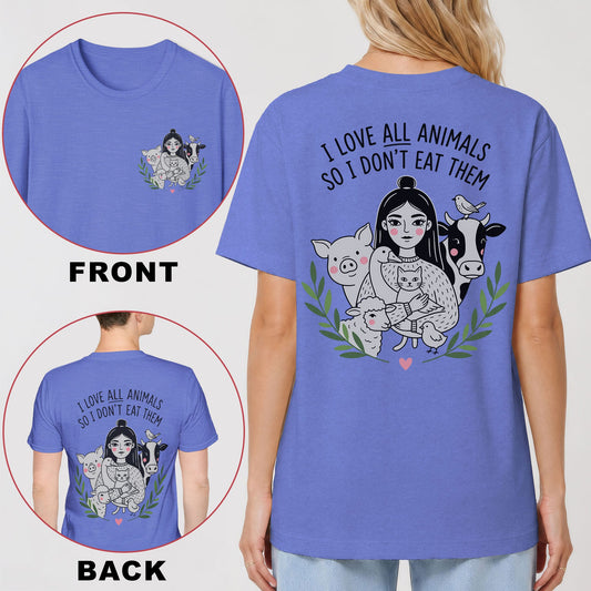I Love All Animals, So I Don't Eat Them Back Print T‑Shirt