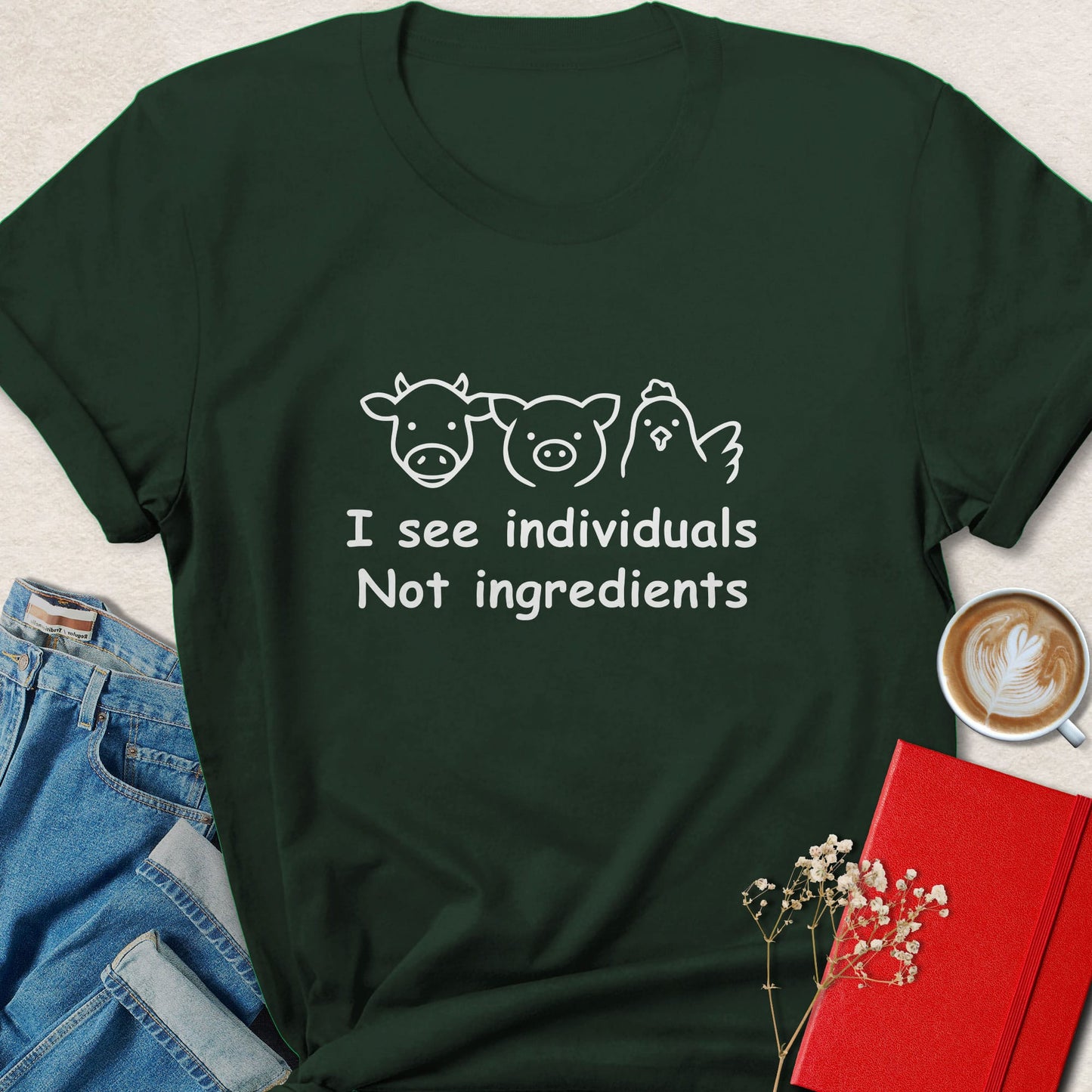 I See Individuals Not Ingredients Shirt Vegan Animal Rights Tee