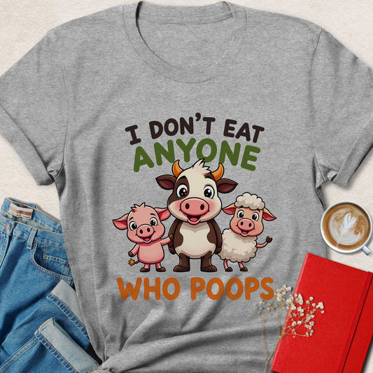 I Don’t Eat Anyone Cute Farm Animal Cartoon T-Shirt