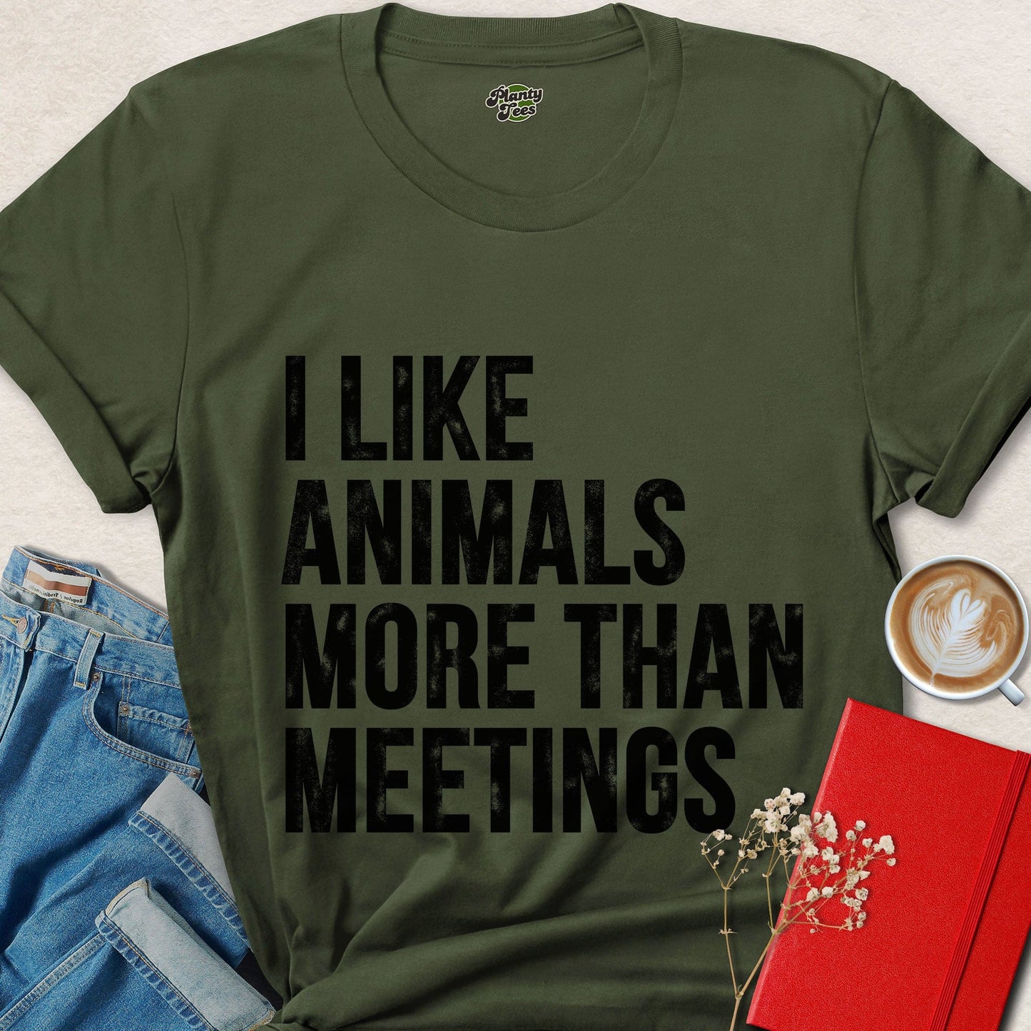 I Like Animals More Than Meetings Funny Animal Lover Shirt