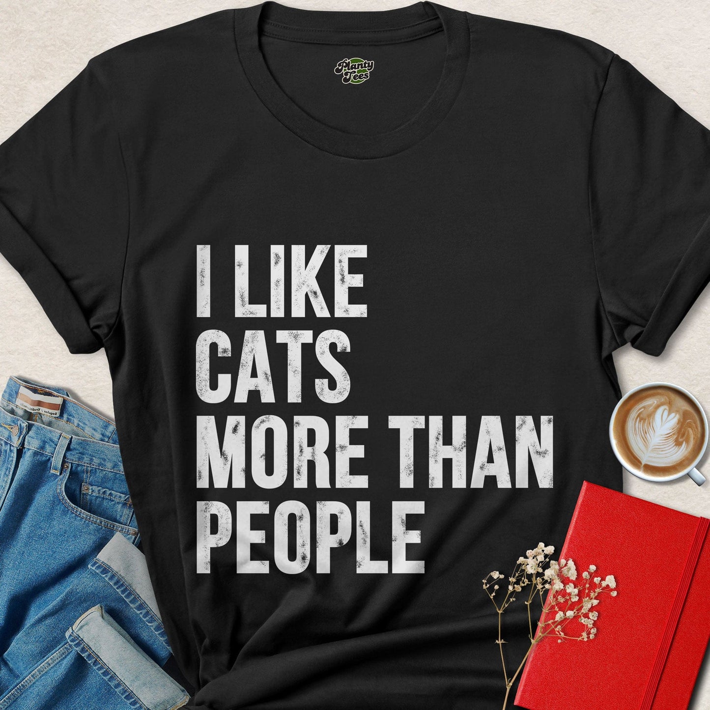 I Like Cats More Than People Funny Cat Lover T-Shirt