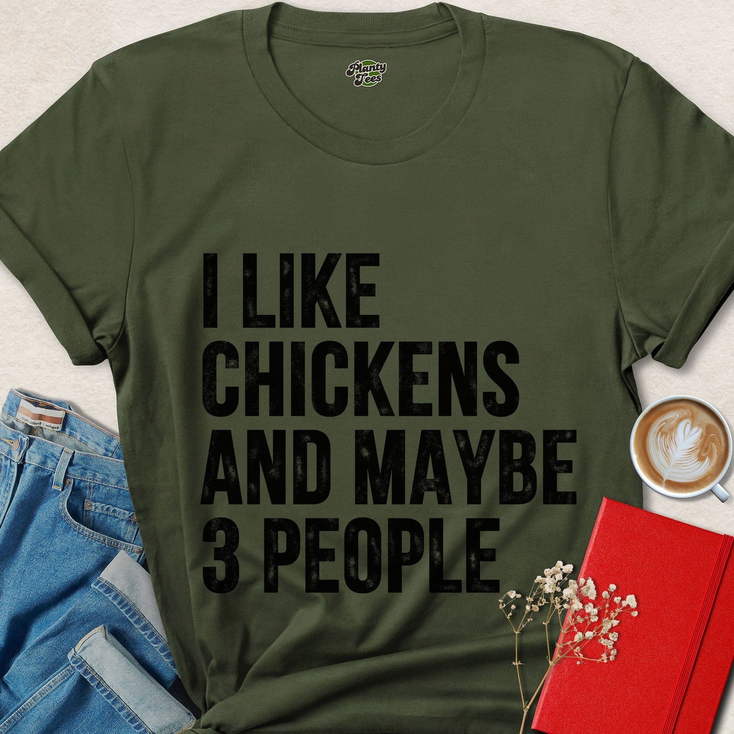 I Like Chickens and Maybe 3 People Funny Chicken Lover Shirt