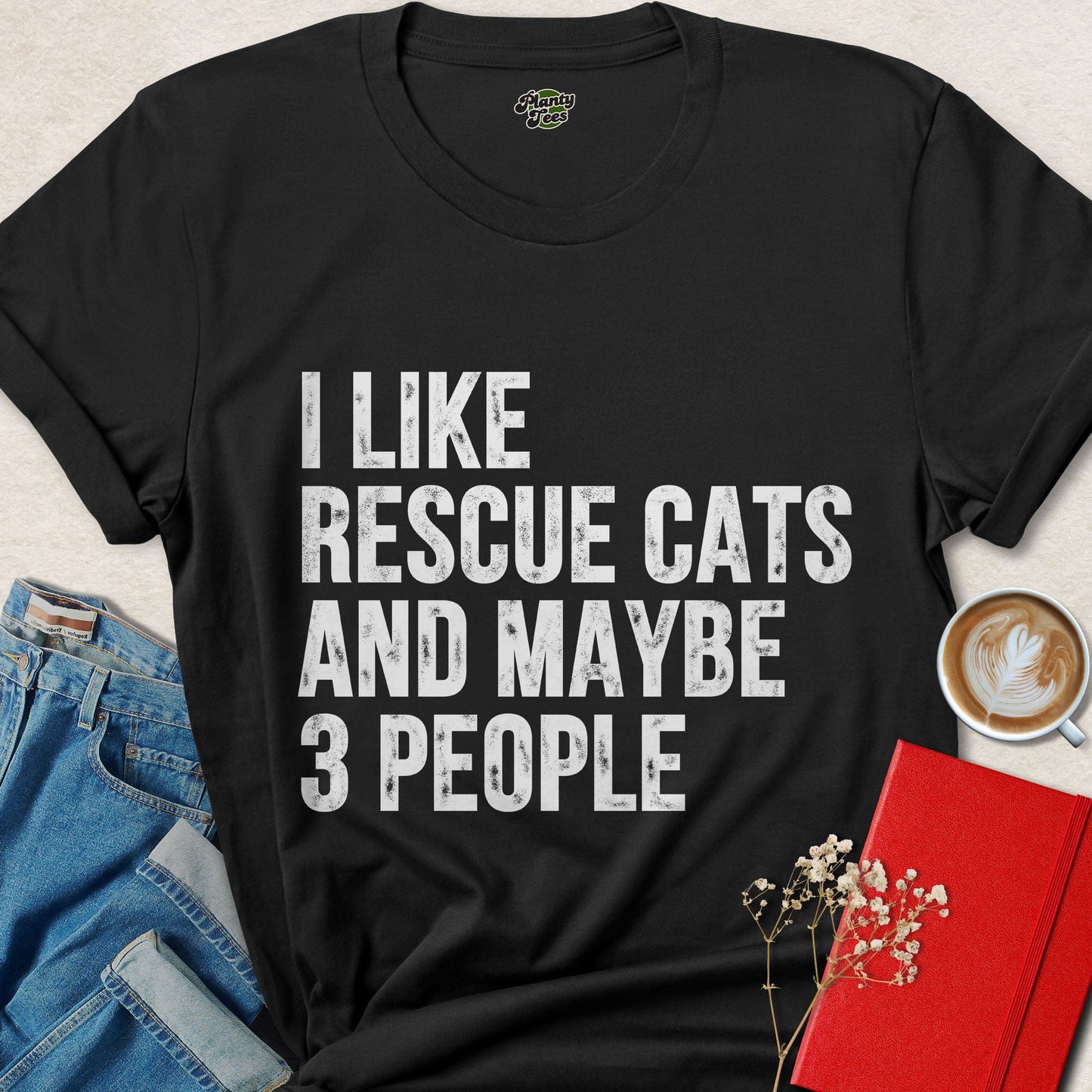 I Like Rescue Cats and Maybe 3 People Funny Cat Lover Shirt