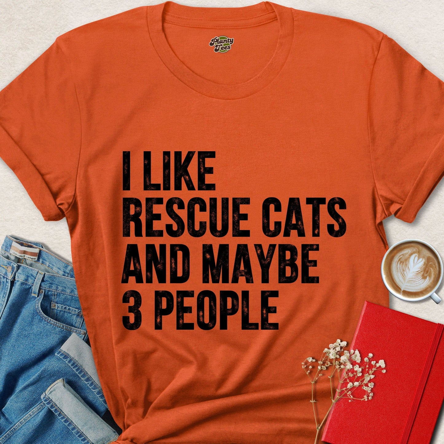 I Like Rescue Cats and Maybe 3 People Funny Cat Lover Shirt