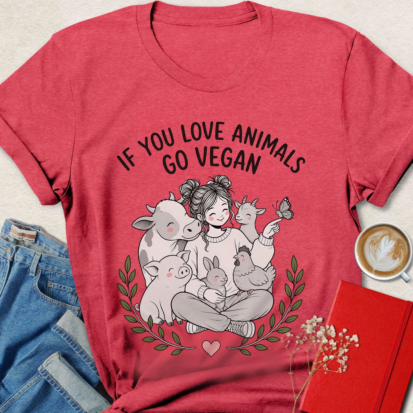 If You Love Animals Cute Illustration T-shirt