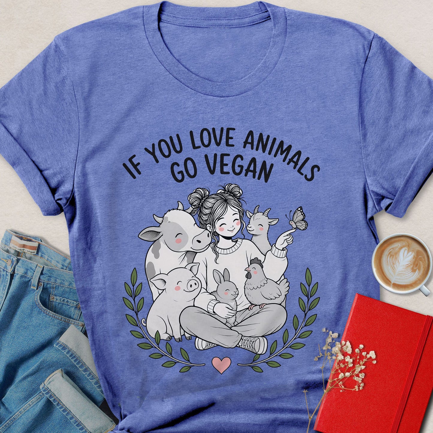 If You Love Animals Cute Illustration T-shirt