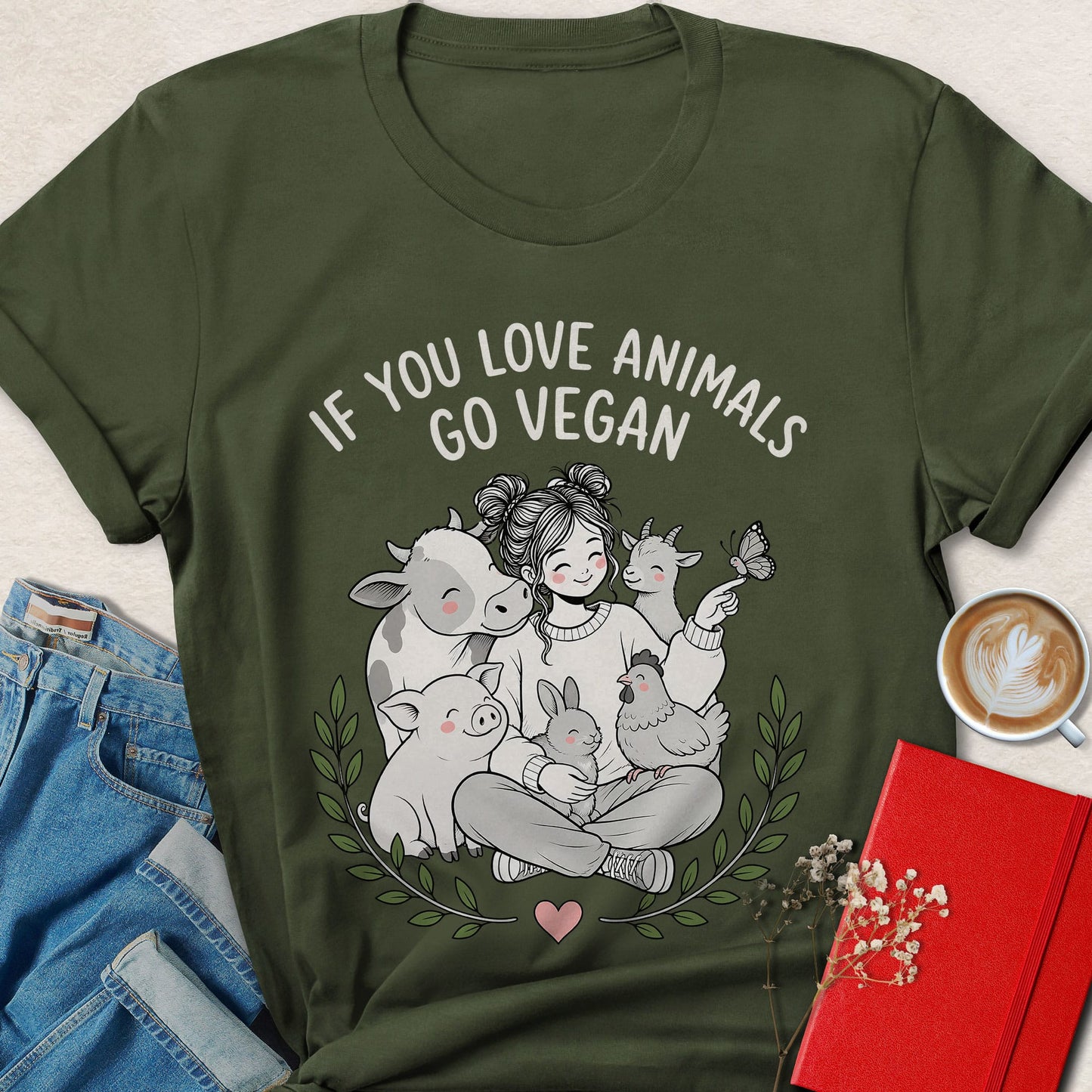 If You Love Animals Cute Illustration T-shirt