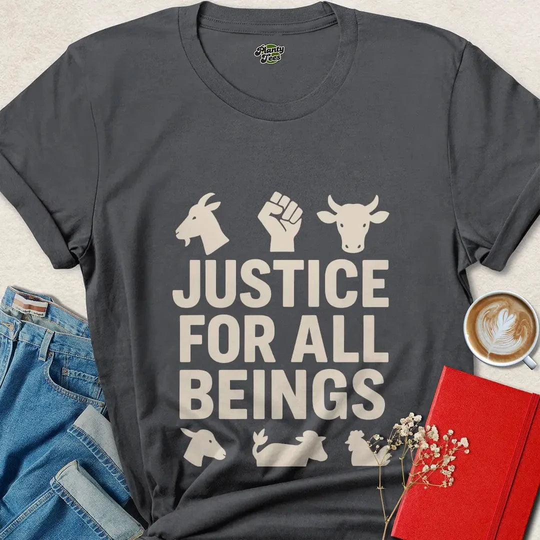 Justice for All Beings Shirt – Bold Vegan Activist Statement Tee