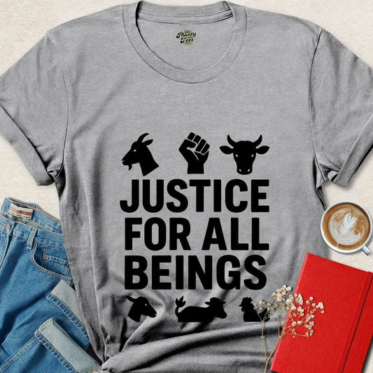 Justice for All Beings Shirt – Bold Vegan Activist Statement Tee