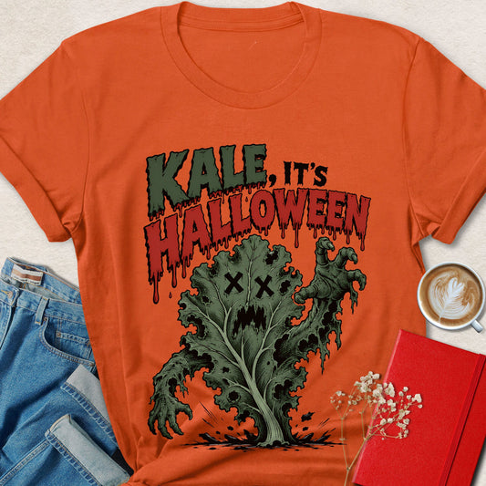 Kale, It's Halloween Horror Illustration T-Shirt