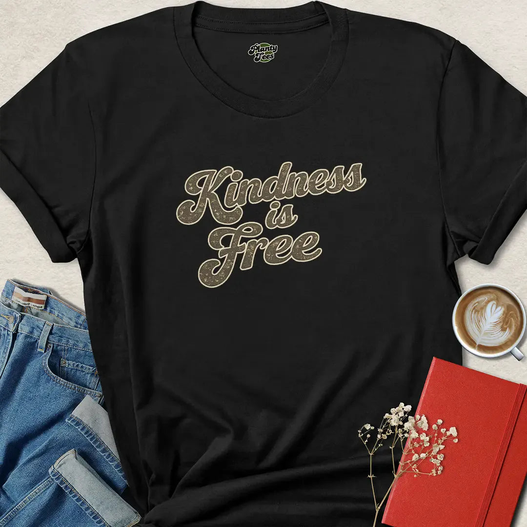 Kindness is Free Shirt – Retro Vegan Tee with Compassionate Message