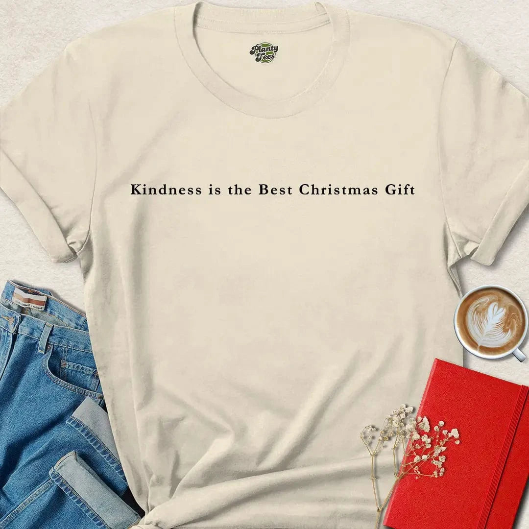 Kindness Is the Best Gift Shirt – Minimalist Vegan Holiday Tee