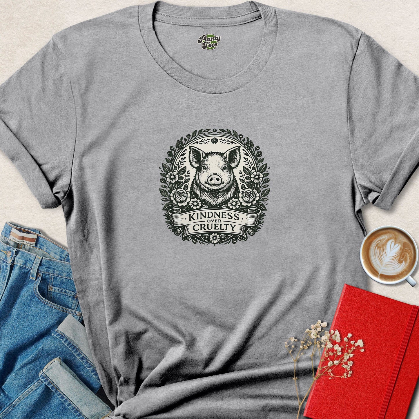 Kindness Over Cruelty Animal Rights Vegan Tee