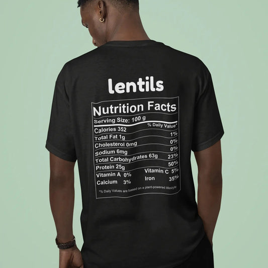Lentils Nutrition Facts - Back T-Shirt