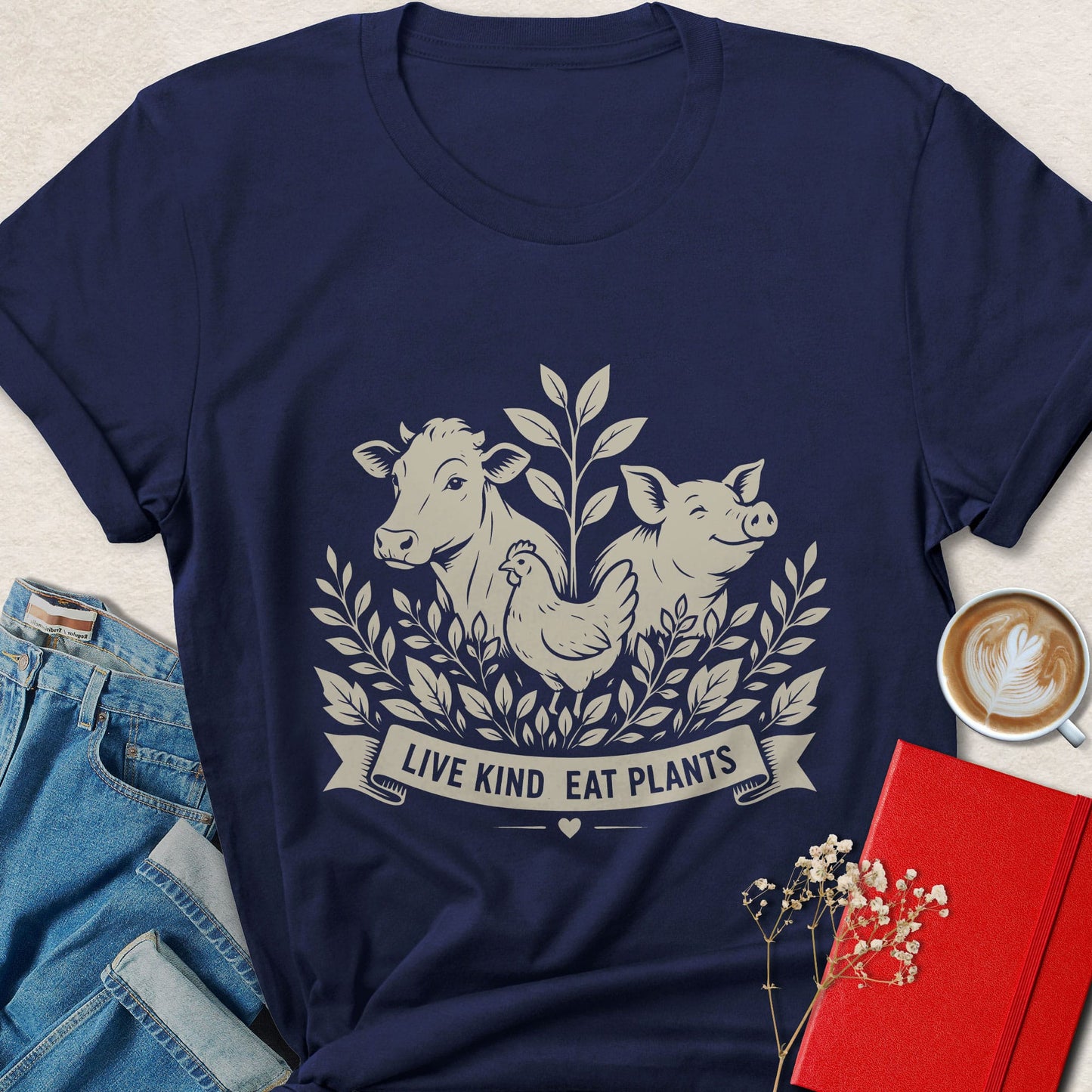Live Kind Eat Plants T-shirt | Compassionate Vegan Tee