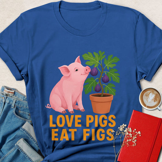 Love Pigs Eat Figs Vegan Animal Rights T-Shirt